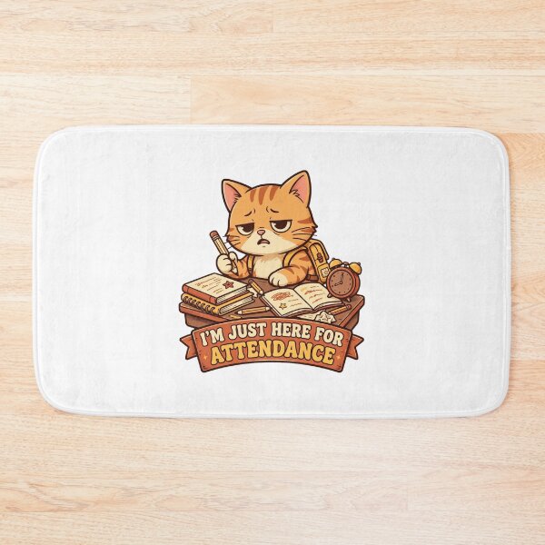 Item preview, I'm Just Here for Attendance Funny Grumpy Cat Student Shirt designed and sold by Penguin Mood .