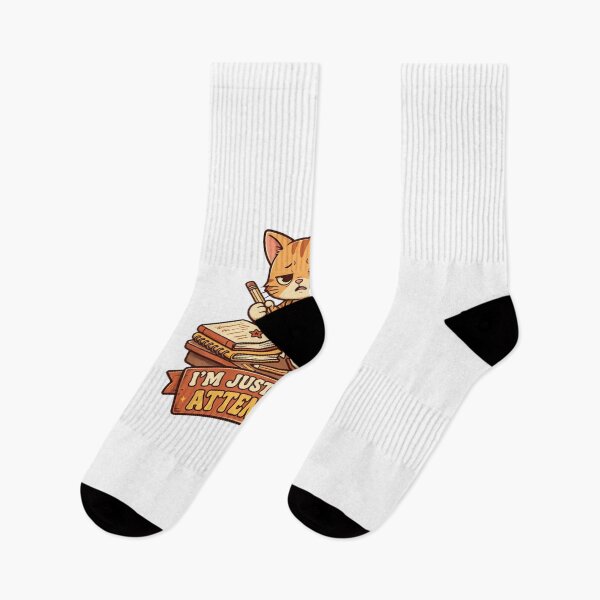 Item preview, I'm Just Here for Attendance Funny Grumpy Cat Student Shirt designed and sold by Penguin Mood .