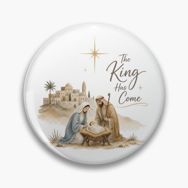 Item preview, The King Has Come Christian Christmas Nativity Design designed and sold by Illustrated Faith.