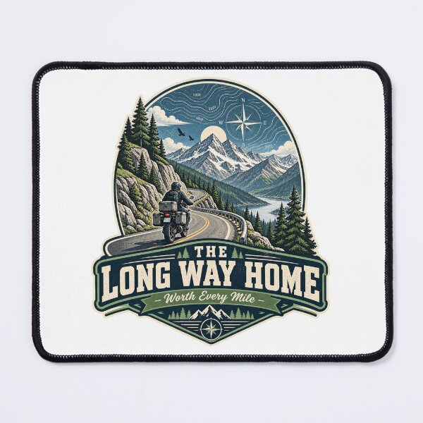 Item preview, The Long Way Home Adventure Motorcycle Touring designed and sold by TorqueTheoryLab.