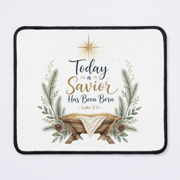 Item preview,  Luke 2:11 Today a Savior Has Been Born Christian Christmas designed and sold by Illustrated Faith.