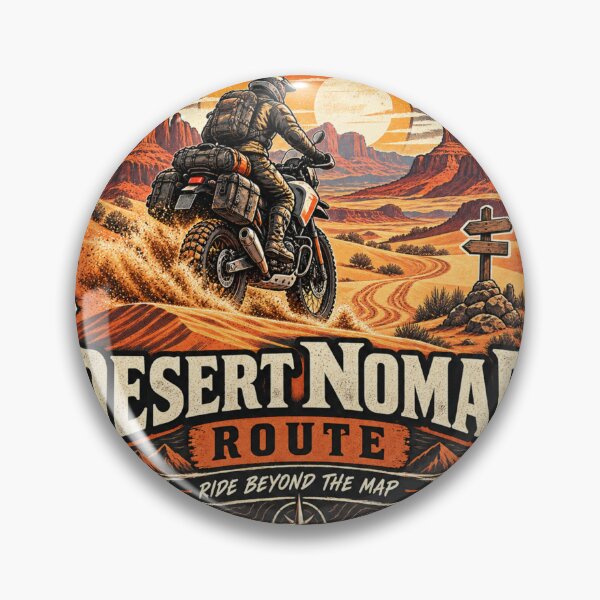 Item preview, Desert Nomad Route Retro Adventure Motorcycle Design designed and sold by TorqueTheoryLab.
