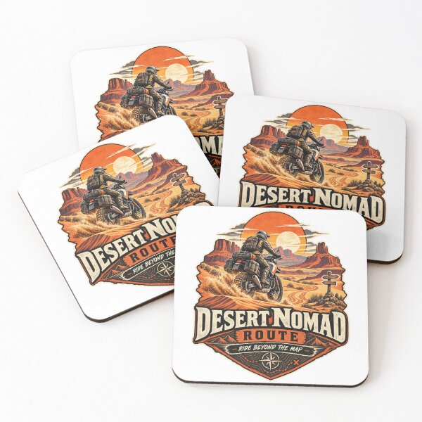 Item preview, Desert Nomad Route Retro Adventure Motorcycle Design designed and sold by TorqueTheoryLab.