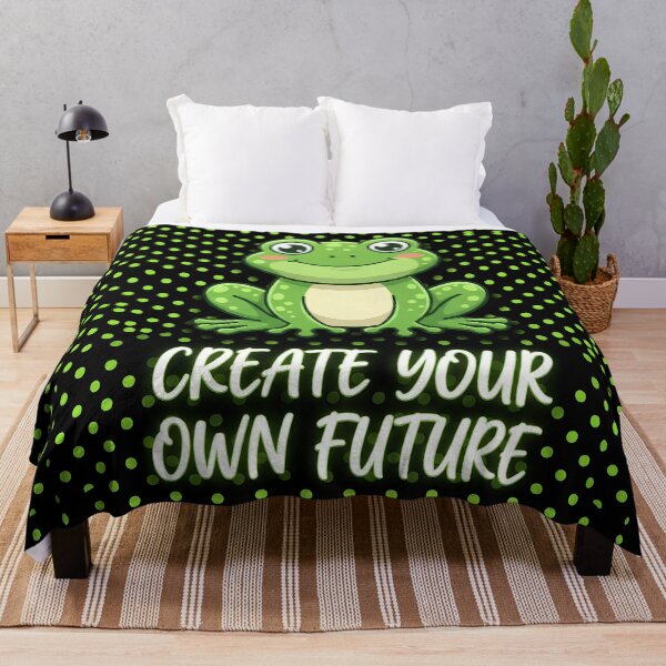 Item preview, Create Your Own Future Motivational Frog designed and sold by Basma Designs | Retro, Kawaii Shirts & Stickers.