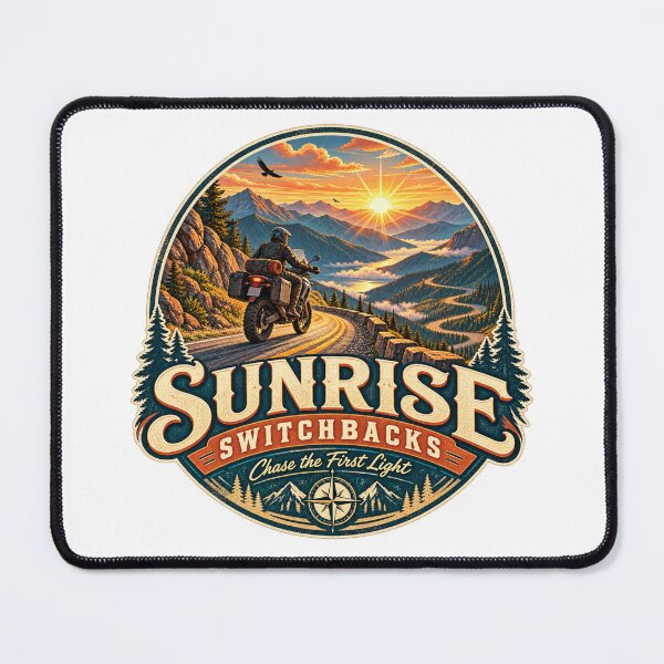 Item preview, Sunrise Switchbacks Adventure Motorcycle Touring Design designed and sold by TorqueTheoryLab.