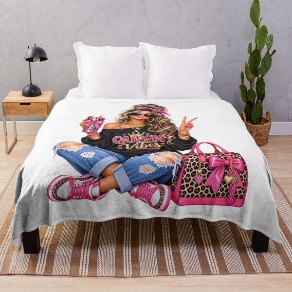 Item preview, Queen Vibes Glam Leopard Fashion Woman – Pink Leopard & Gold designed and sold by ArtSpark Studio.