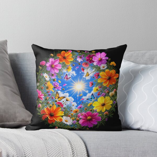 Item preview, Celestial Garden Bloom – Colorful Sunlit Floral Wreath designed and sold by TroviTutto.