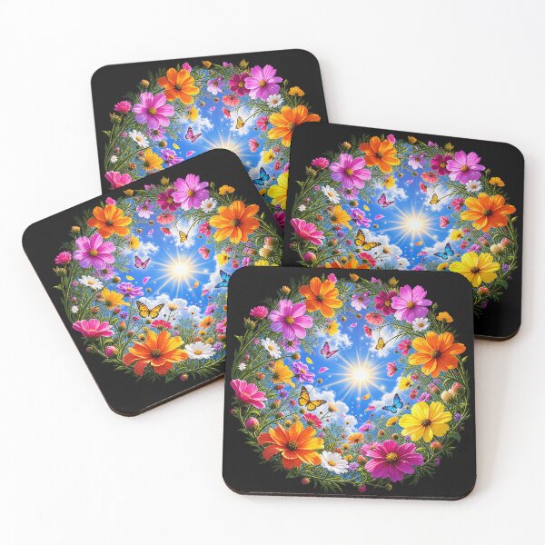 Item preview, Celestial Garden Bloom – Colorful Sunlit Floral Wreath designed and sold by TroviTutto.