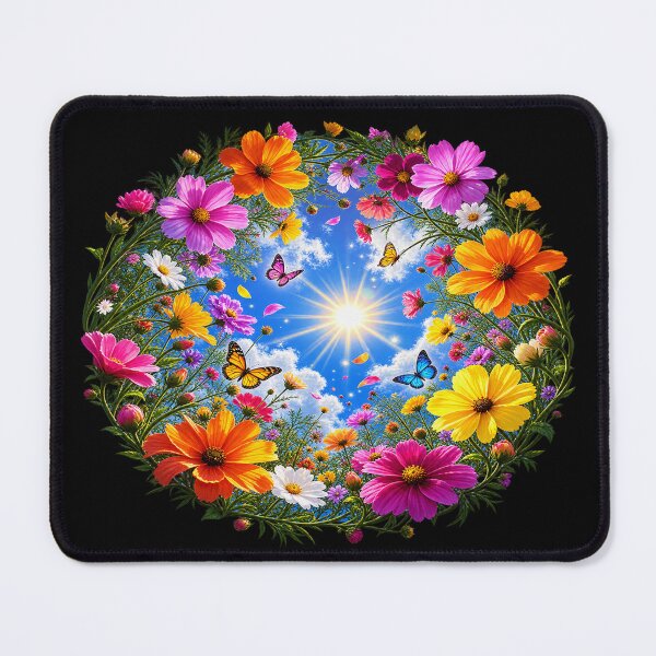 Item preview, Celestial Garden Bloom – Colorful Sunlit Floral Wreath designed and sold by TroviTutto.
