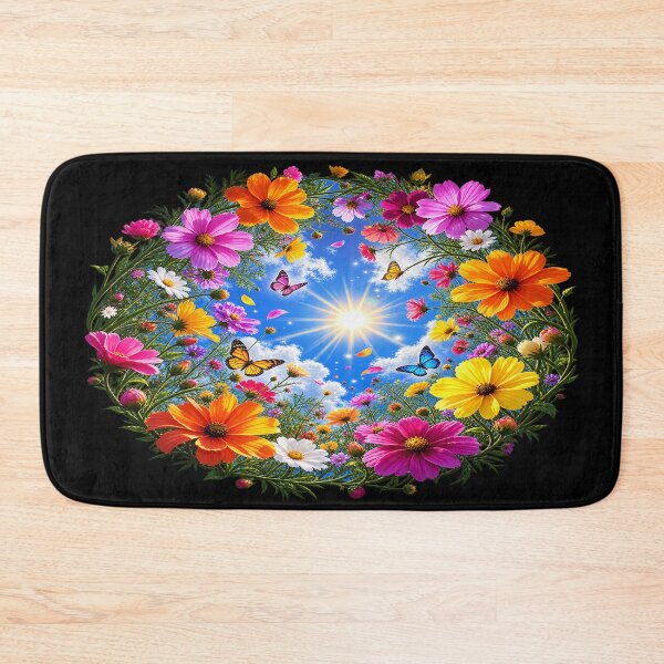Item preview, Celestial Garden Bloom – Colorful Sunlit Floral Wreath designed and sold by TroviTutto.
