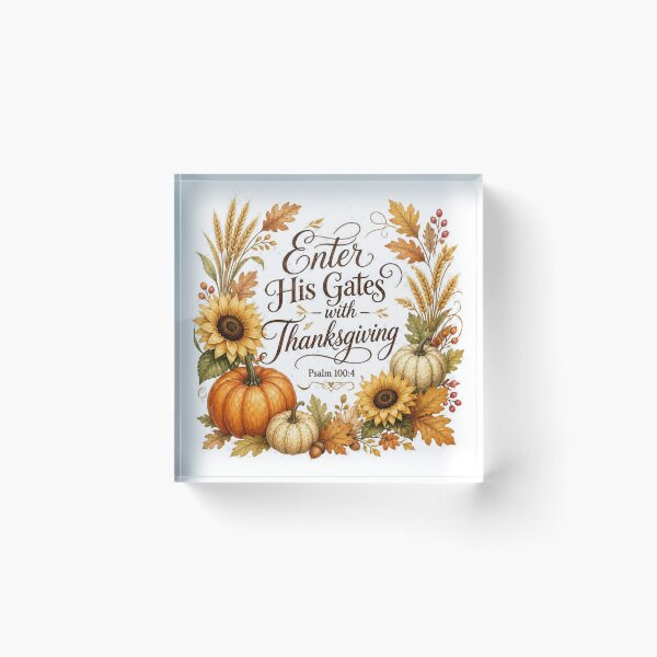 Item preview, Psalm 100:4 Enter His Gates With Thanksgiving Christian Fall Design designed and sold by Illustrated Faith.