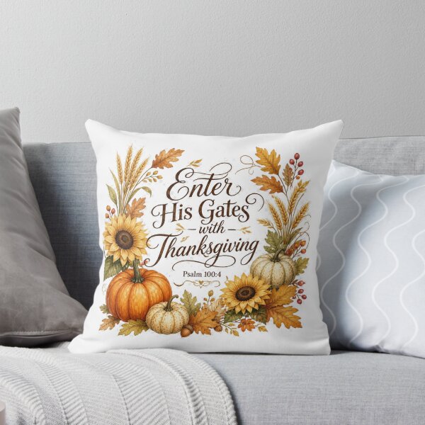 Item preview, Psalm 100:4 Enter His Gates With Thanksgiving Christian Fall Design designed and sold by Illustrated Faith.