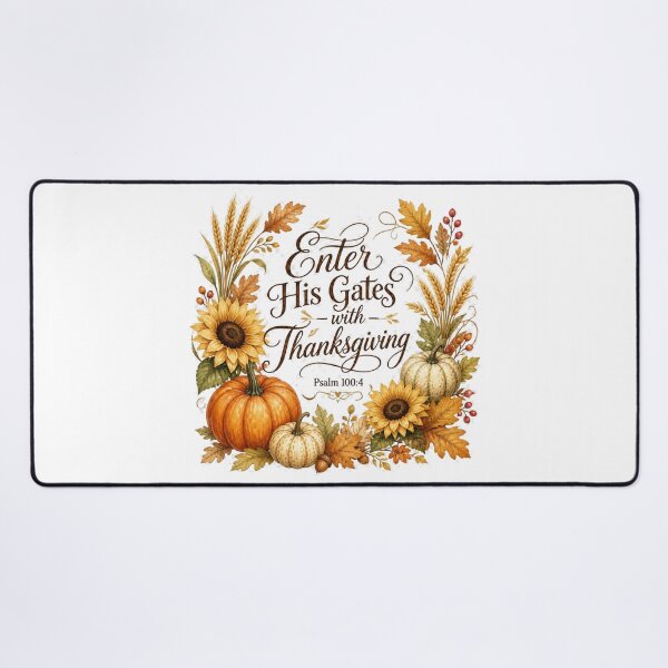 Item preview, Psalm 100:4 Enter His Gates With Thanksgiving Christian Fall Design designed and sold by Illustrated Faith.
