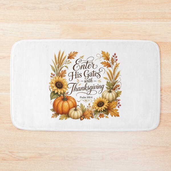 Item preview, Psalm 100:4 Enter His Gates With Thanksgiving Christian Fall Design designed and sold by Illustrated Faith.
