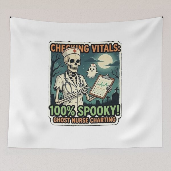 Item preview, Spooky Ghost Nurse Charting Vitals designed and sold by Mido-artister.