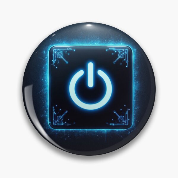 Item preview, Power button neon blue designed and sold by JALNERVION SHOP.
