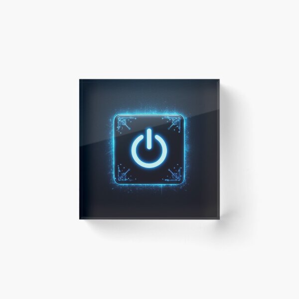 Item preview, Power button neon blue designed and sold by JALNERVION SHOP.