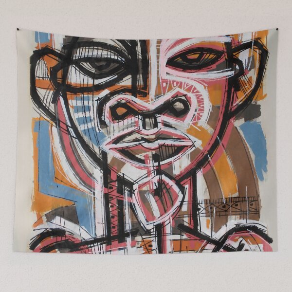 Item preview, Handmade Neo-Expressionist Mask Portrait - Urban Totem designed and sold by supernikol.