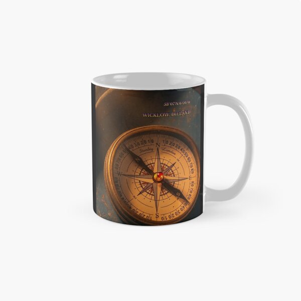 Item preview, Wicklow Ireland Vintage Brass Compass - Coordinates Travel Art designed and sold by SDKENERGY.