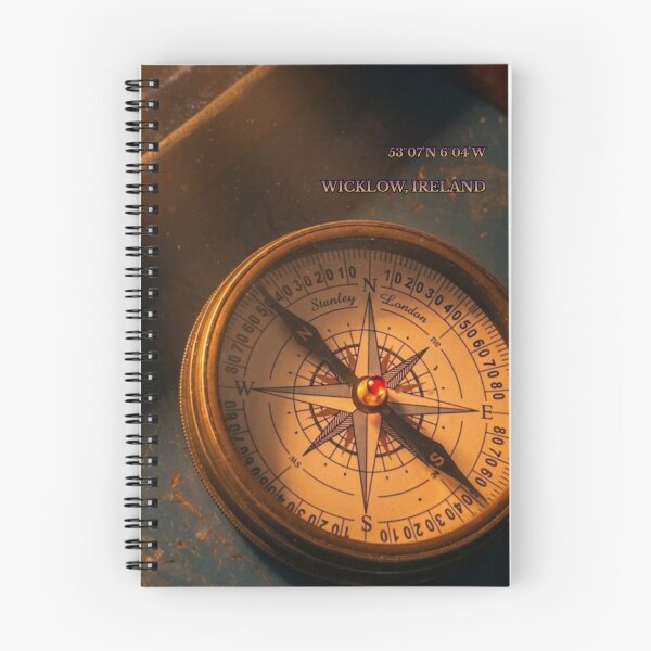 Item preview, Wicklow Ireland Vintage Brass Compass - Coordinates Travel Art designed and sold by SDKENERGY.