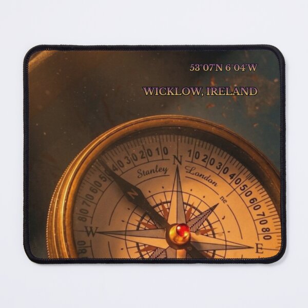 Item preview, Wicklow Ireland Vintage Brass Compass - Coordinates Travel Art designed and sold by SDKENERGY.