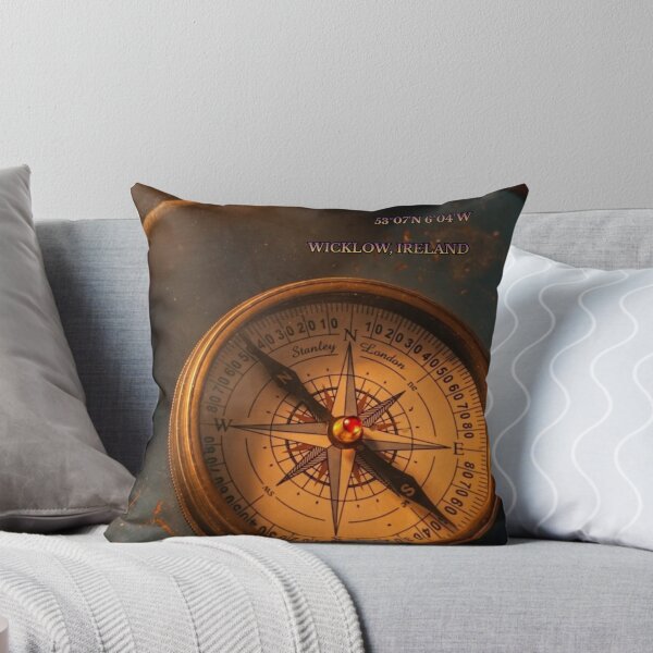 Item preview, Wicklow Ireland Vintage Brass Compass - Coordinates Travel Art designed and sold by SDKENERGY.
