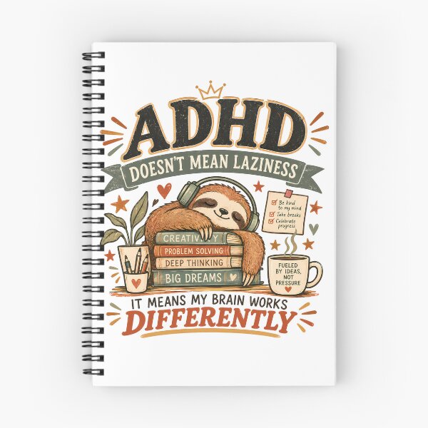 Item preview, ADHD Doesn’t Mean Laziness It Means My Brain Works Differently Quote Sloth designed and sold by Marti’s Shop Corner.