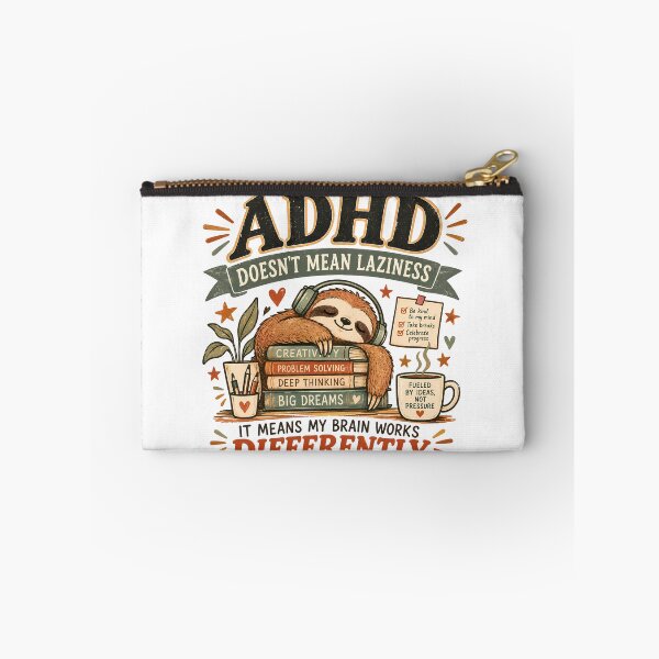 Item preview, ADHD Doesn’t Mean Laziness It Means My Brain Works Differently Quote Sloth designed and sold by Marti’s Shop Corner.