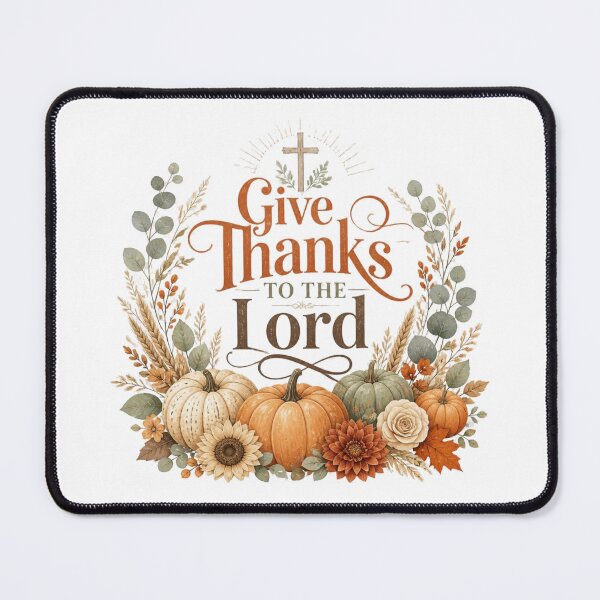 Item preview, Give Thanks to the Lord Christian Fall Thanksgiving Design designed and sold by Illustrated Faith.