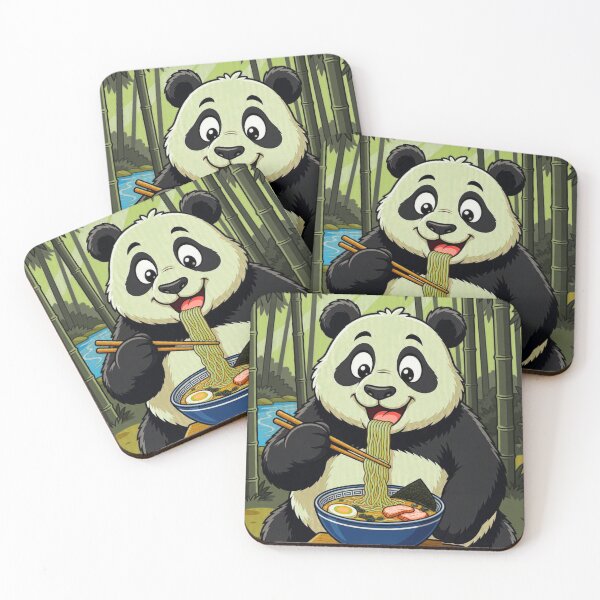 Item preview, Cute Panda Eating Ramen in a Bamboo Forest designed and sold by Lougud.