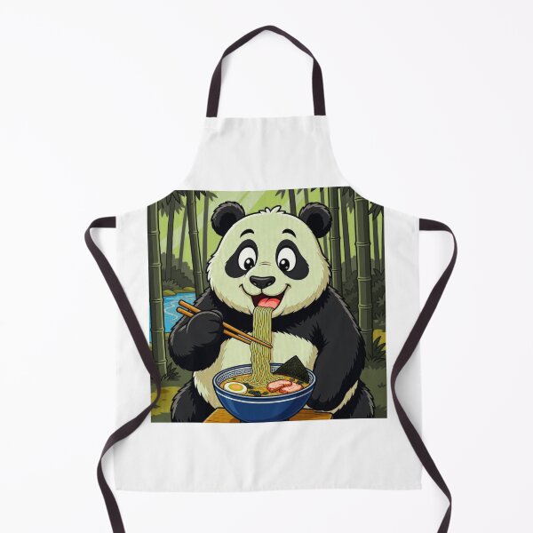 Item preview, Cute Panda Eating Ramen in a Bamboo Forest designed and sold by Lougud.