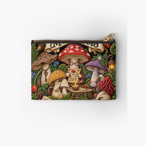 Item preview, Mushroom Cottagecore Embroidery – Society of Suspicious Mushrooms Funny Woodland Art designed and sold by Emoji Emblems.
