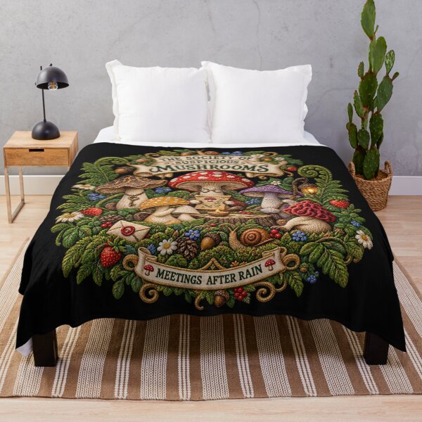 Item preview, Mushroom Cottagecore Embroidery – Society of Suspicious Mushrooms Funny Woodland Art designed and sold by Emoji Emblems.