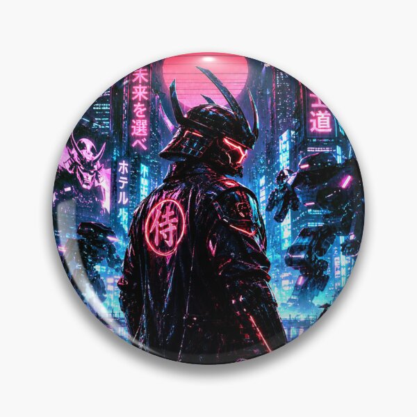 Item preview, Cyberpunk Samurai in Neon City designed and sold by IRONFRAME.