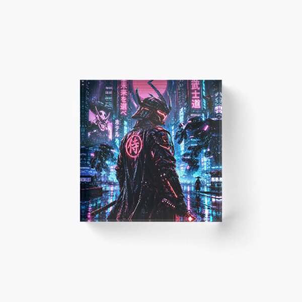 Item preview, Cyberpunk Samurai in Neon City designed and sold by IRONFRAME.