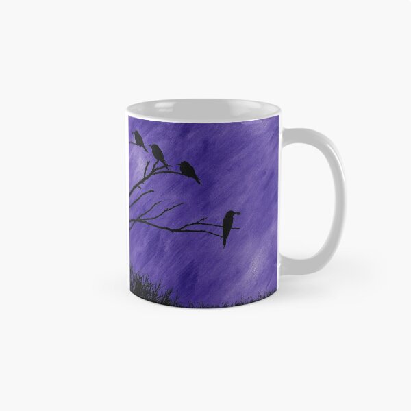 Item preview, Silhouette of Birds on Bare Branches Against a Purple Sky designed and sold by Lougud.