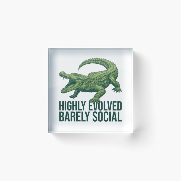 Item preview, Highly Evolved, Barely Social Crocodile Funny Animal Design designed and sold by xndrlab.