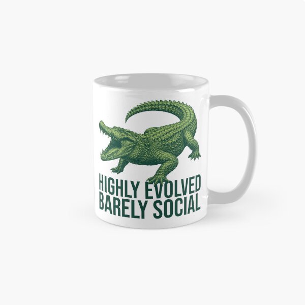 Item preview, Highly Evolved, Barely Social Crocodile Funny Animal Design designed and sold by xndrlab.