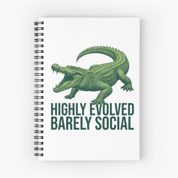 Item preview, Highly Evolved, Barely Social Crocodile Funny Animal Design designed and sold by xndrlab.