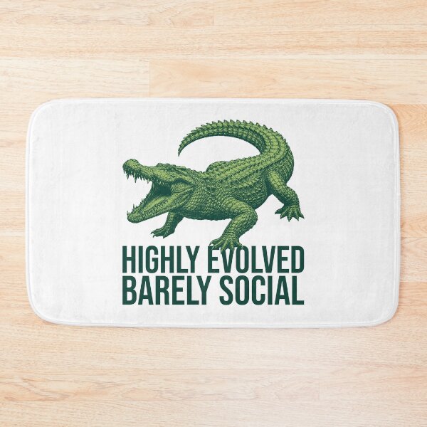 Item preview, Highly Evolved, Barely Social Crocodile Funny Animal Design designed and sold by xndrlab.
