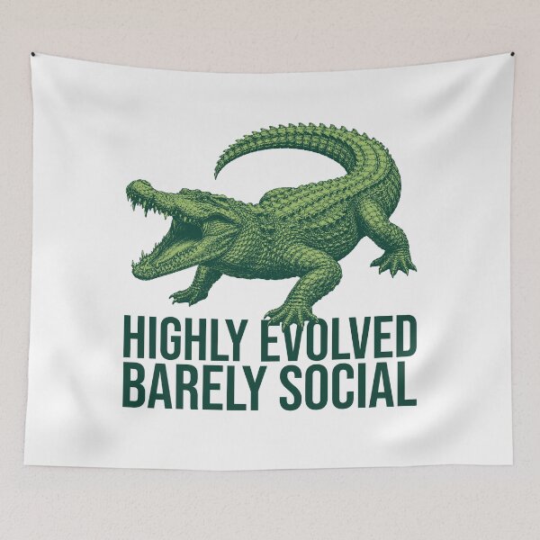 Item preview, Highly Evolved, Barely Social Crocodile Funny Animal Design designed and sold by xndrlab.