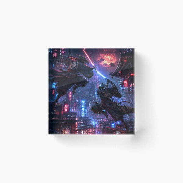 Item preview, Cyberpunk Samurai in Neon City designed and sold by IRONFRAME.