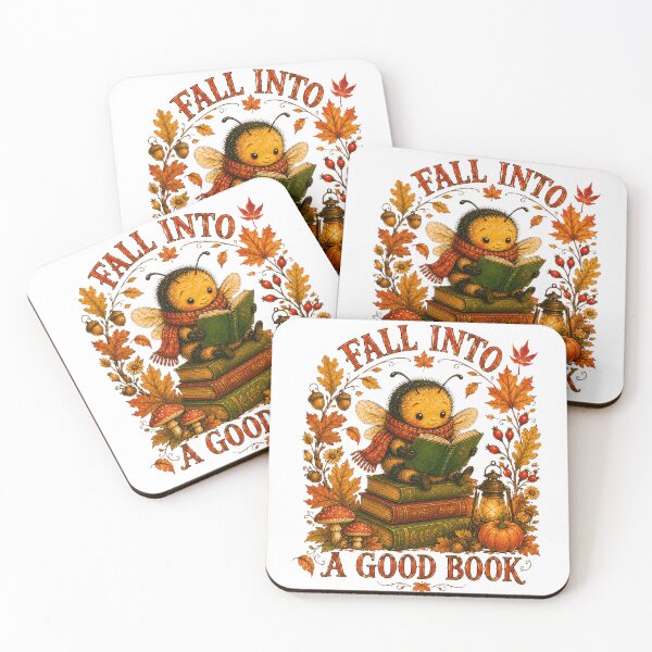 Item preview, Fall Into a Good Book – Cute Autumn Reading Bee designed and sold by PurpleJelly.