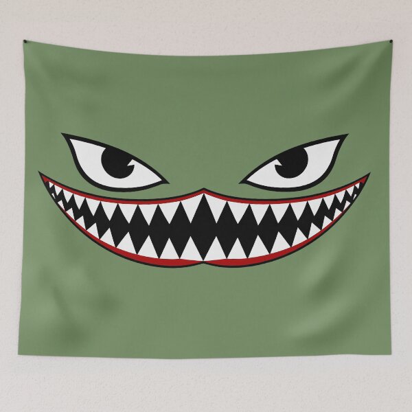 Item preview, Surfing Sentinel Eyes WW2 Mustang Shark Mouth designed and sold by Bombergirls.