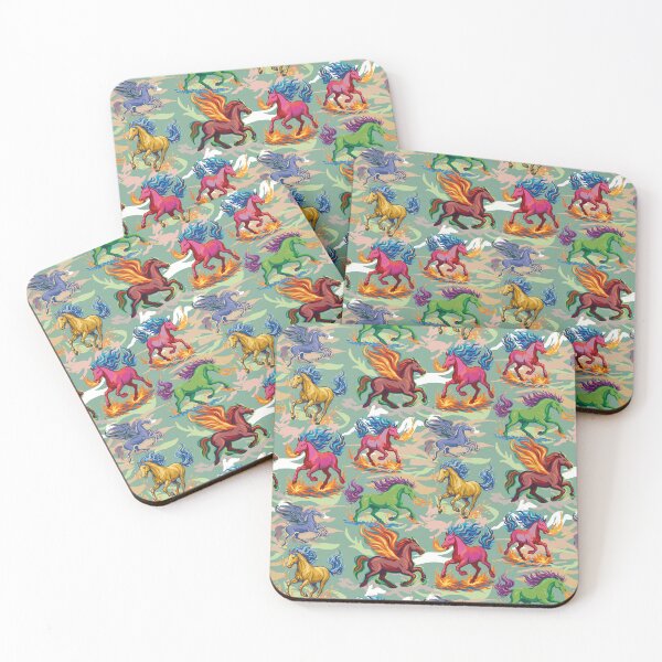 Item preview, Colorful Pegasus,  Fire Horse with wings  on fire, expressive pattern designed and sold by Mevissart.