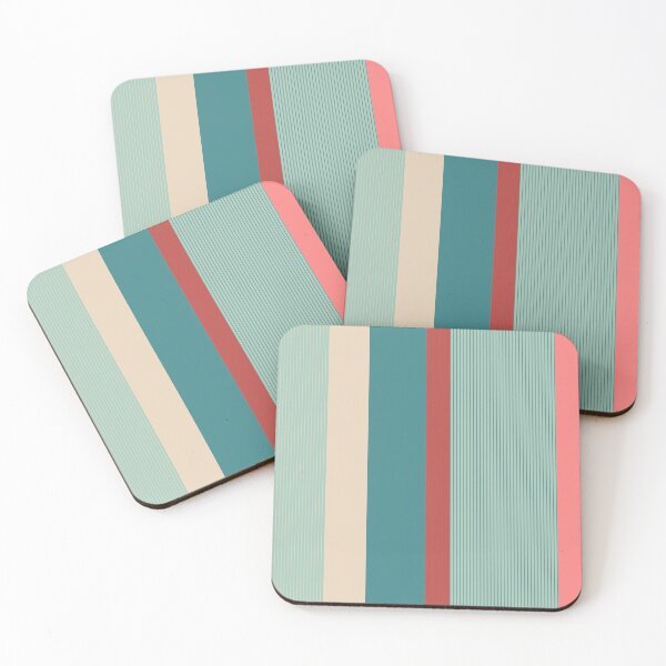 Item preview, Sweet Valentine Candy Stripe Pattern Teal Coral designed and sold by AKateWillett.