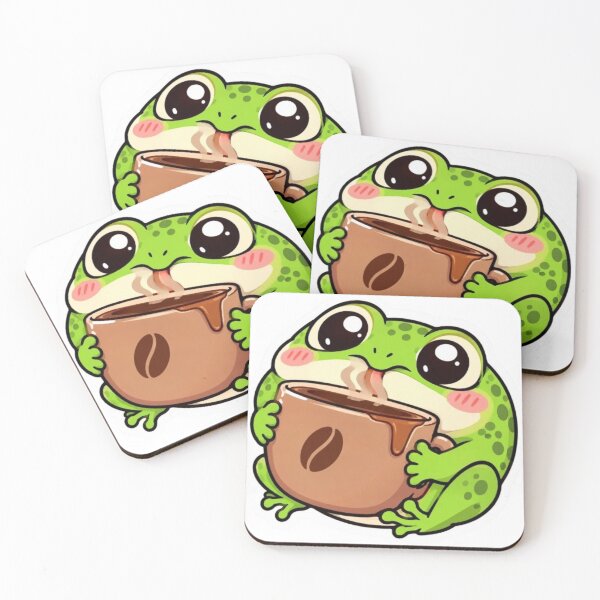 Item preview, Kawaii Frog Drinking Coffee designed and sold by Snurly.