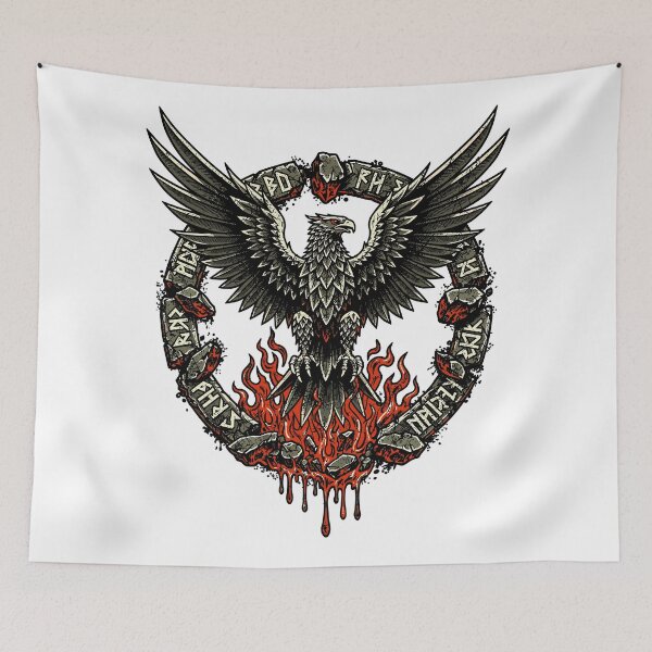 Item preview, Mystical Eagle Guardian with Fiery Runic Circle designed and sold by Romgora.