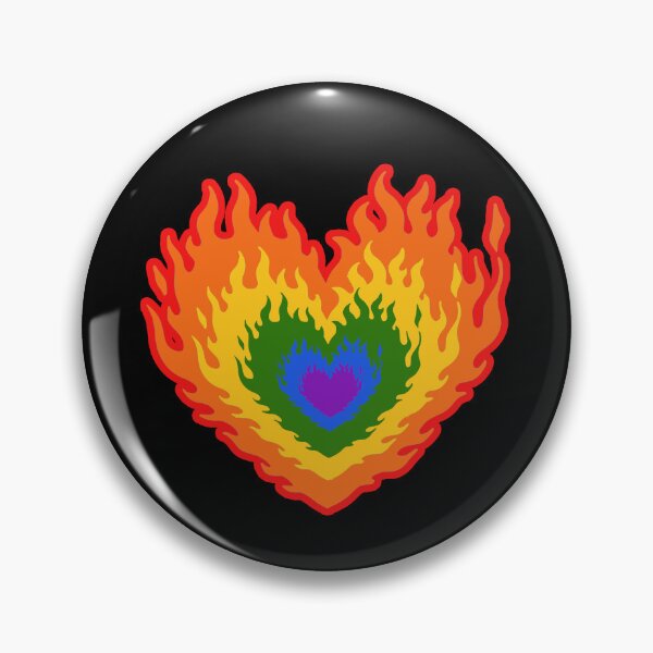 Item preview, Layered Lgbt Pride Flag Colors Burning Hearts designed and sold by CamilasPrints.