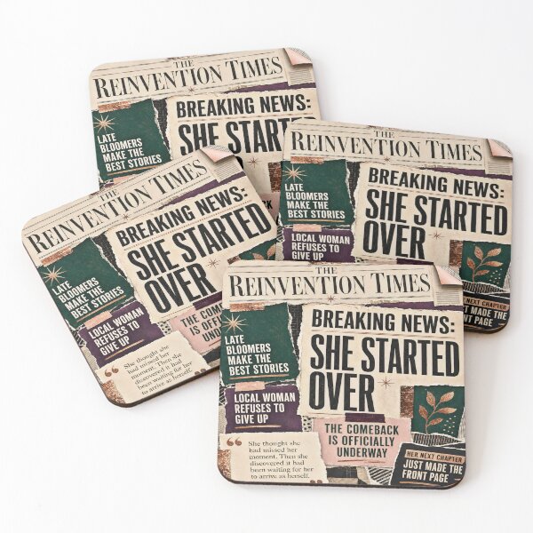 Item preview, Empowering vintage newspaper collage celebrating fearless new beginnings designed and sold by K3DreamKreations .